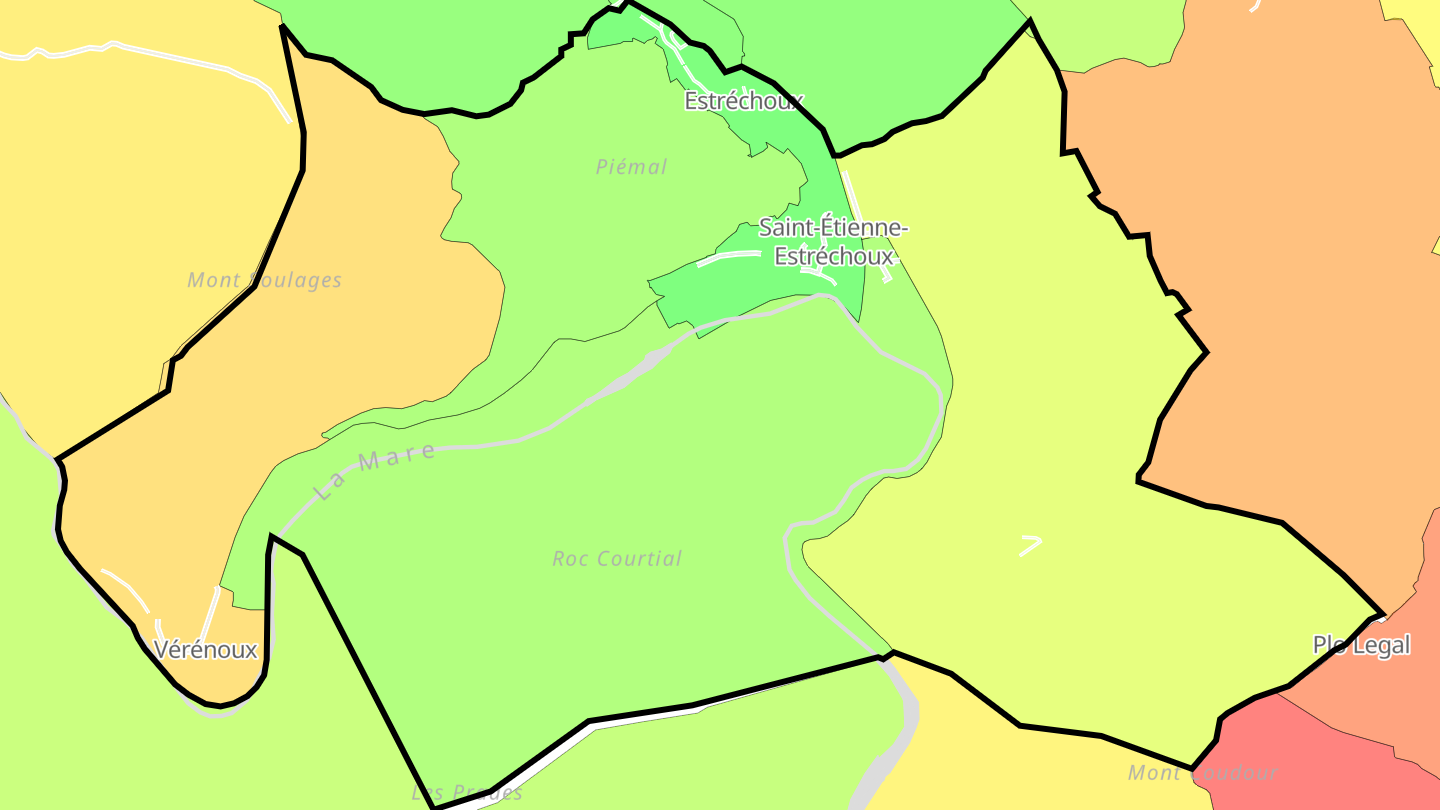 Carte des prix de l'immobilier Saint-Étienne-Estréchoux