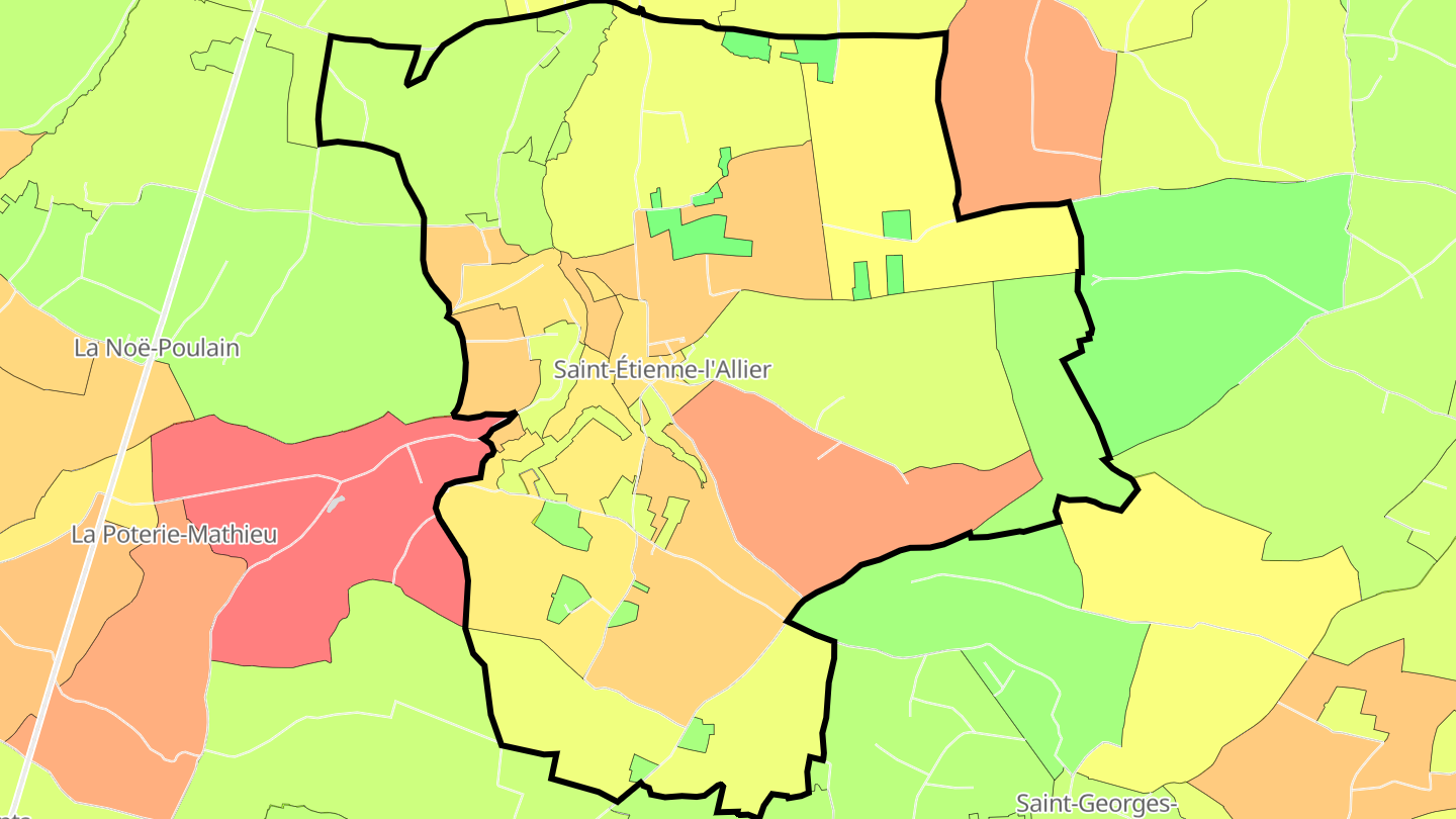 Carte des prix de l'immobilier Saint-Étienne-l'Allier