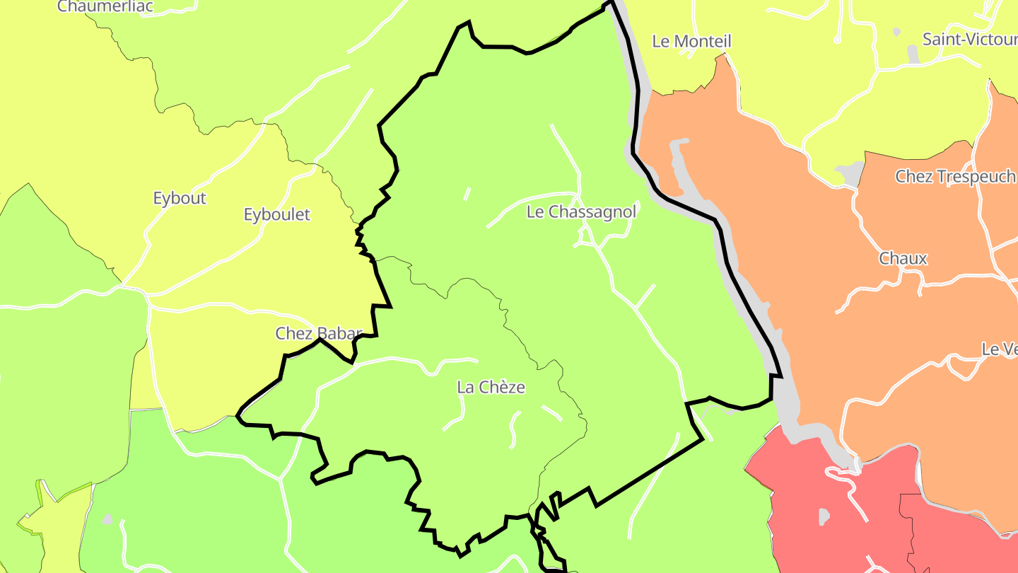 Carte des prix de l'immobilier Saint-Étienne-la-Geneste