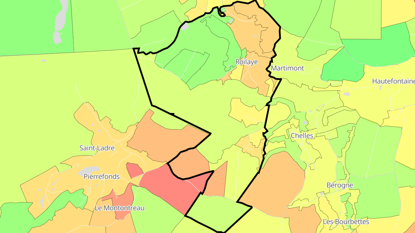 Carte des prix de l'immobilier Saint-Étienne-Roilaye