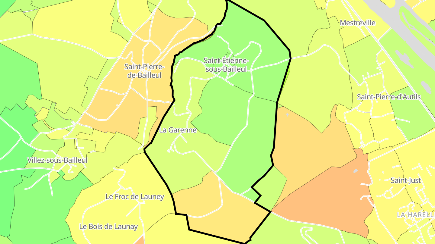 Carte des prix de l'immobilier Saint-Étienne-sous-Bailleul