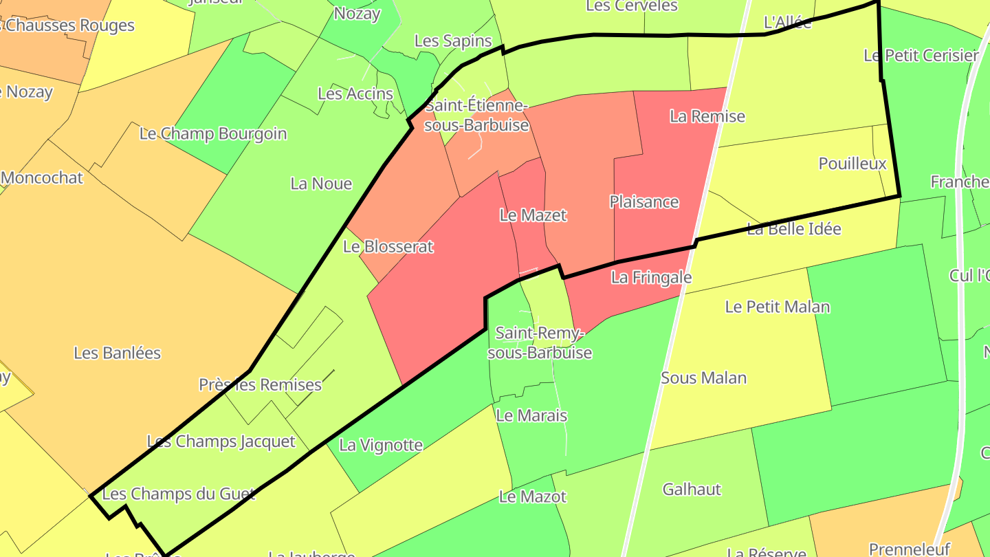 Carte des prix de l'immobilier Saint-Étienne-sous-Barbuise