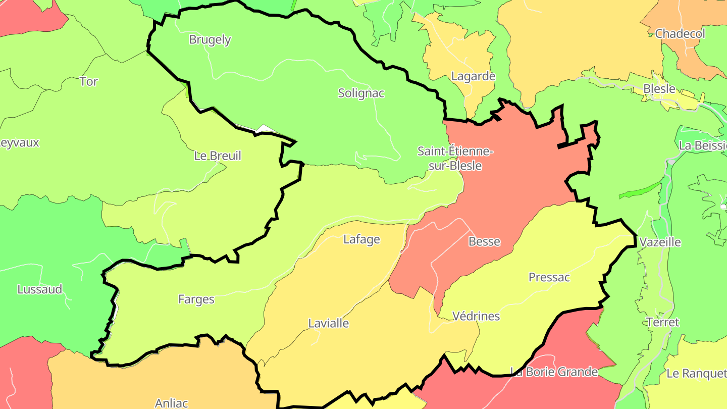 Carte des prix de l'immobilier Saint-Étienne-sur-Blesle