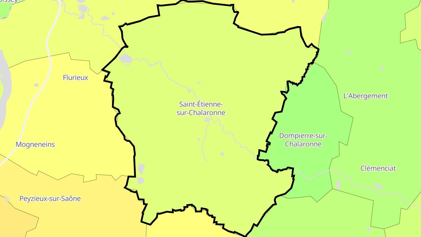 Carte des prix de l'immobilier Saint-Étienne-sur-Chalaronne
