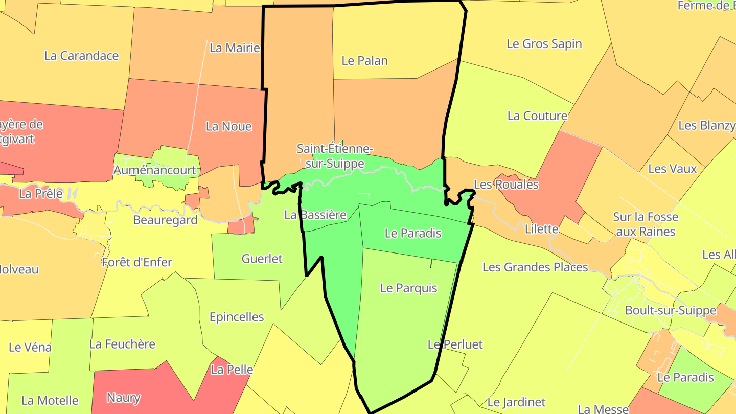 Carte des prix de l'immobilier Saint-Étienne-sur-Suippe