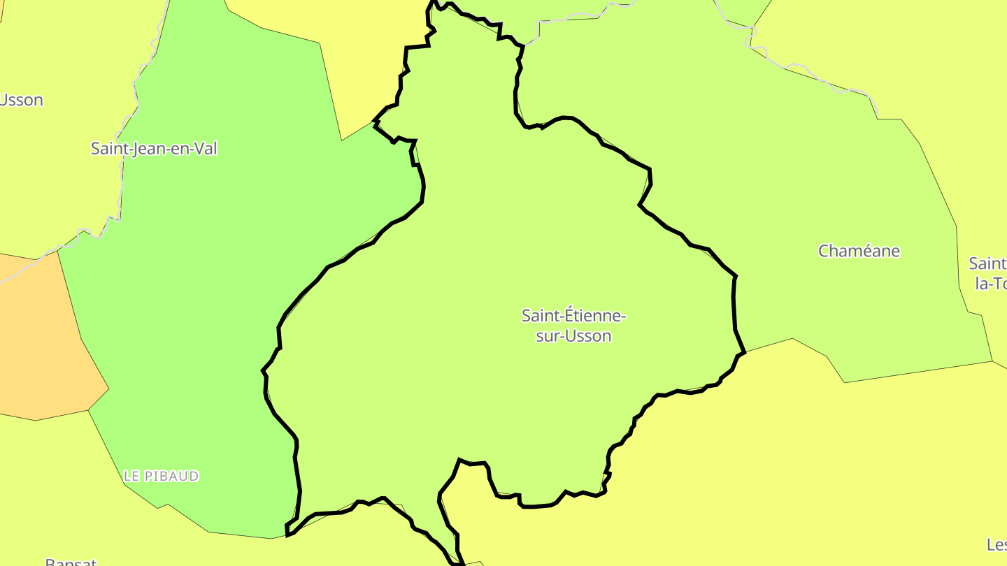 Carte des prix de l'immobilier Saint-Étienne-sur-Usson