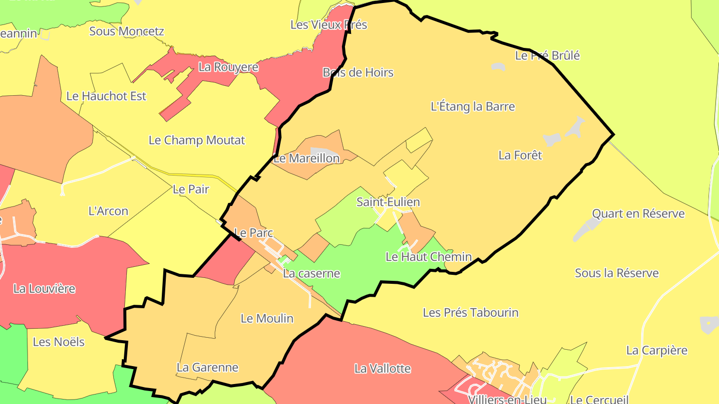 Carte des prix de l'immobilier Saint-Eulien