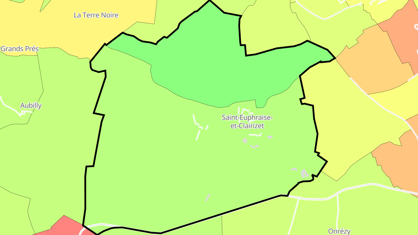 Carte des prix de l'immobilier Saint-Euphraise-et-Clairizet