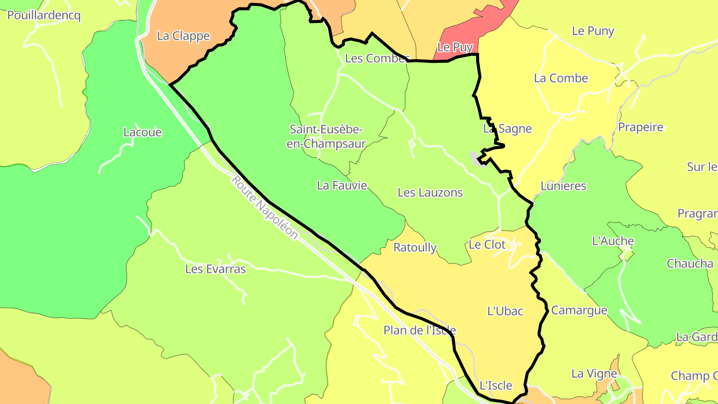 Carte des prix de l'immobilier Saint-Eusèbe-en-Champsaur