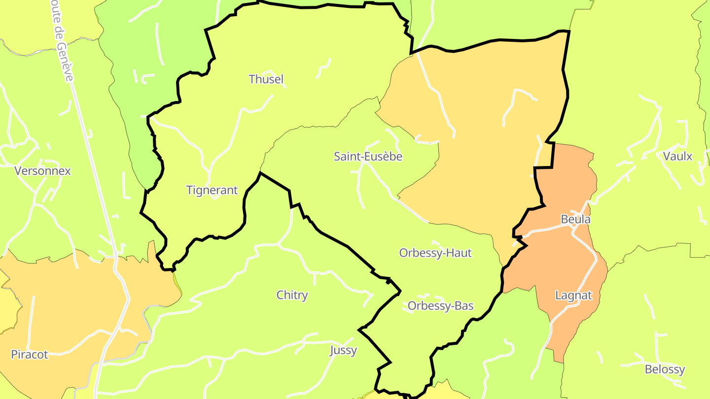 Carte des prix de l'immobilier Saint-Eusèbe