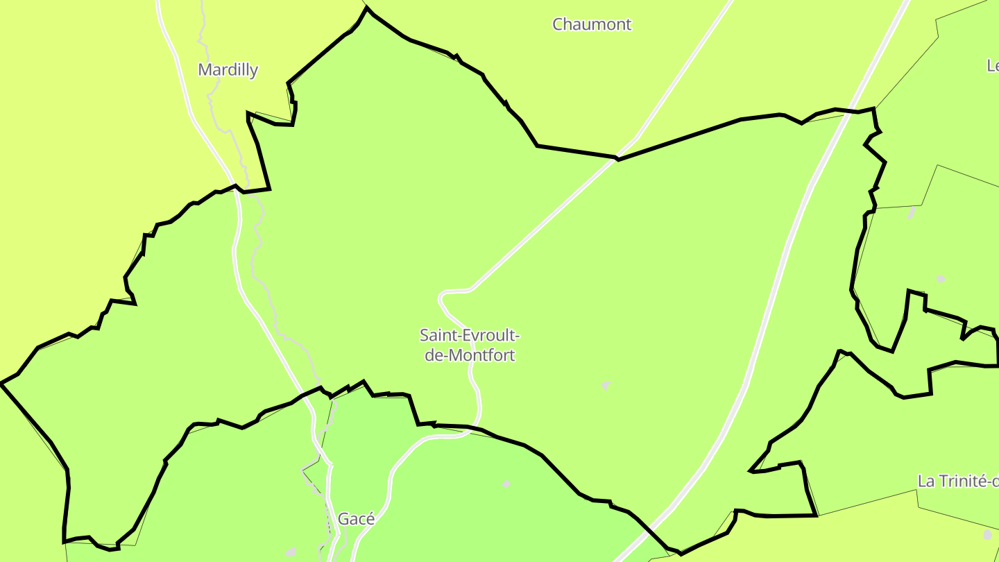 Carte des prix de l'immobilier Saint-Evroult-de-Montfort