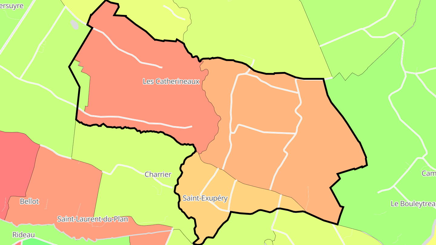 Carte des prix de l'immobilier Saint-Exupéry