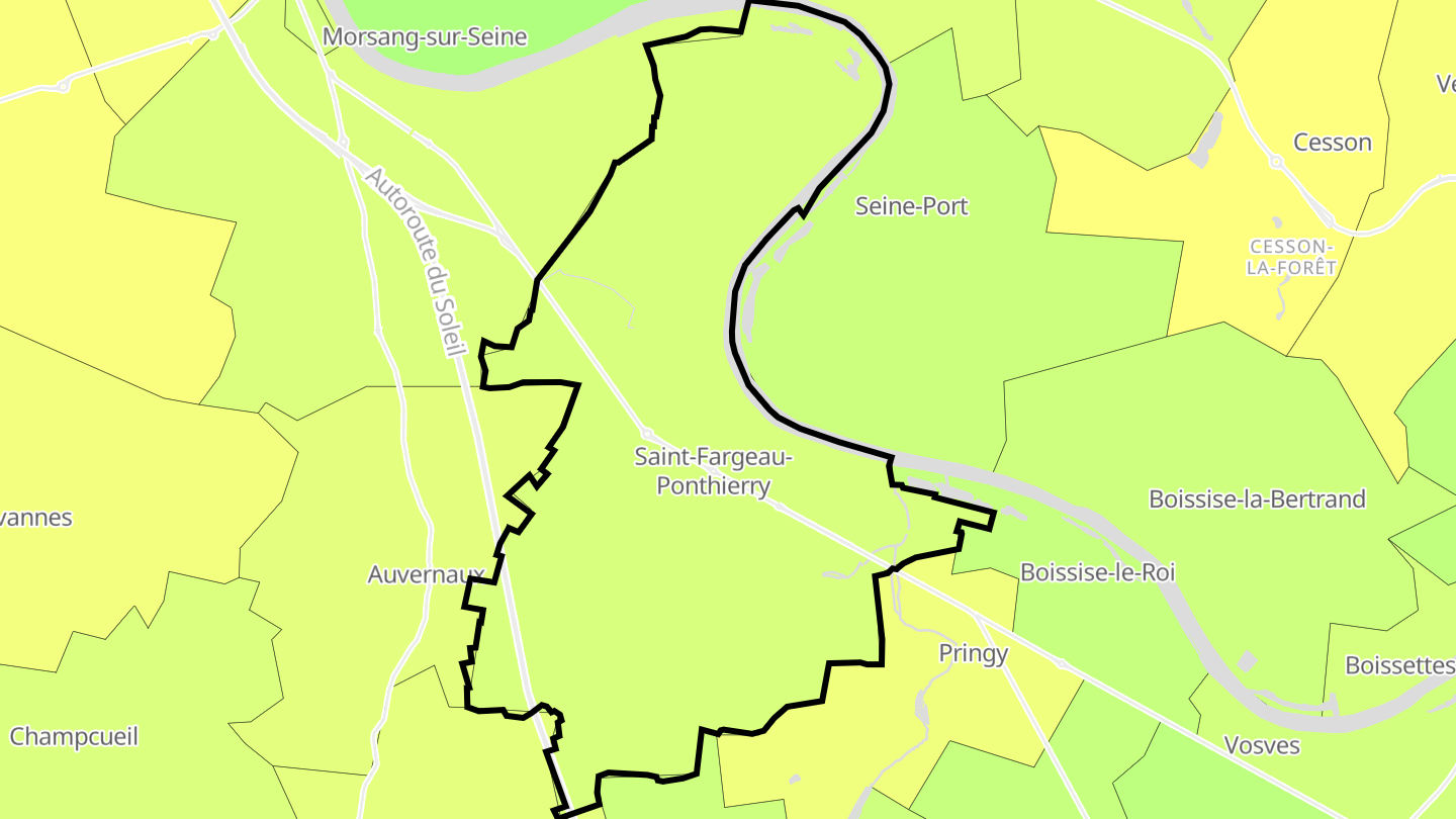 Carte des prix de l'immobilier Saint-Fargeau-Ponthierry