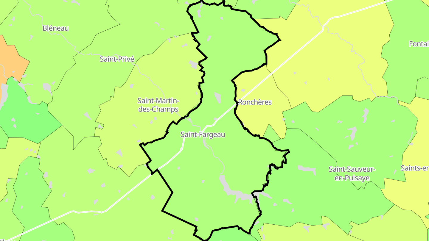 Carte des prix de l'immobilier Saint-Fargeau
