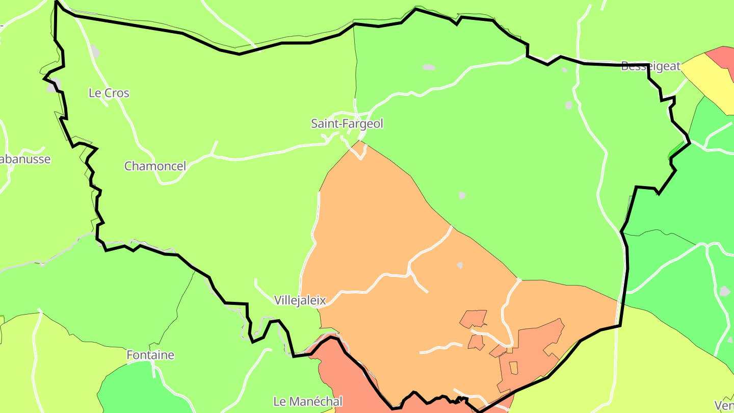 Carte des prix de l'immobilier Saint-Fargeol