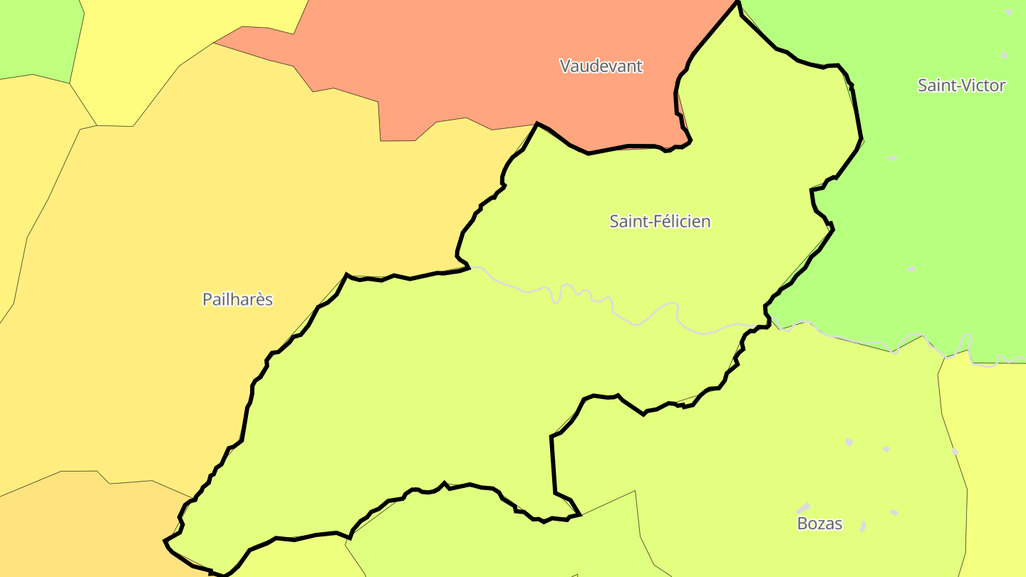Carte des prix de l'immobilier Saint-Félicien
