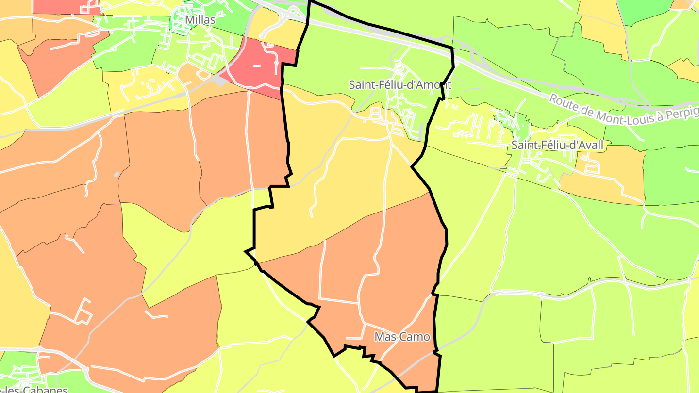Carte des prix de l'immobilier Saint-Féliu-d'Amont