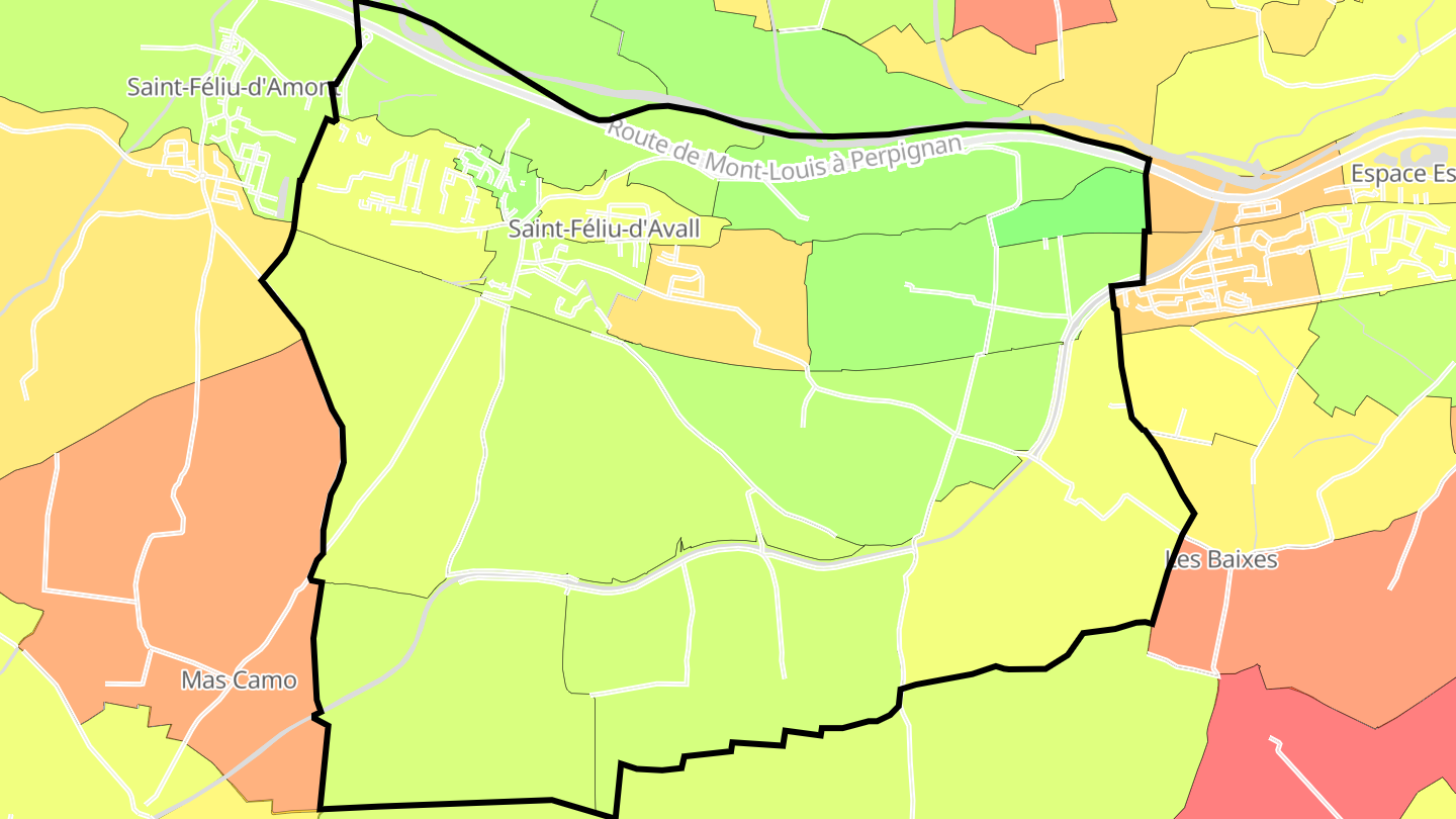 Carte des prix de l'immobilier Saint-Féliu-d'Avall