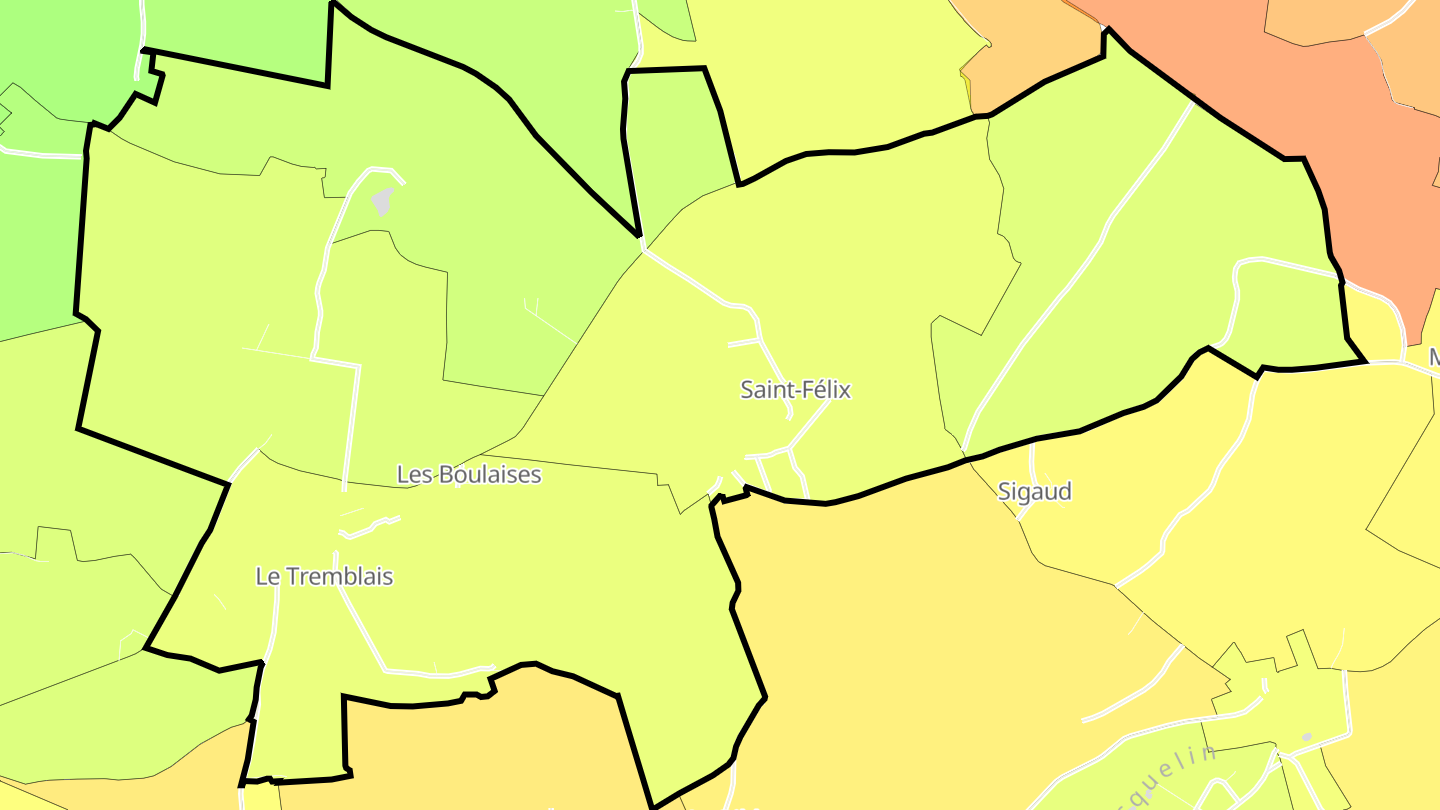 Carte des prix de l'immobilier Saint-Félix