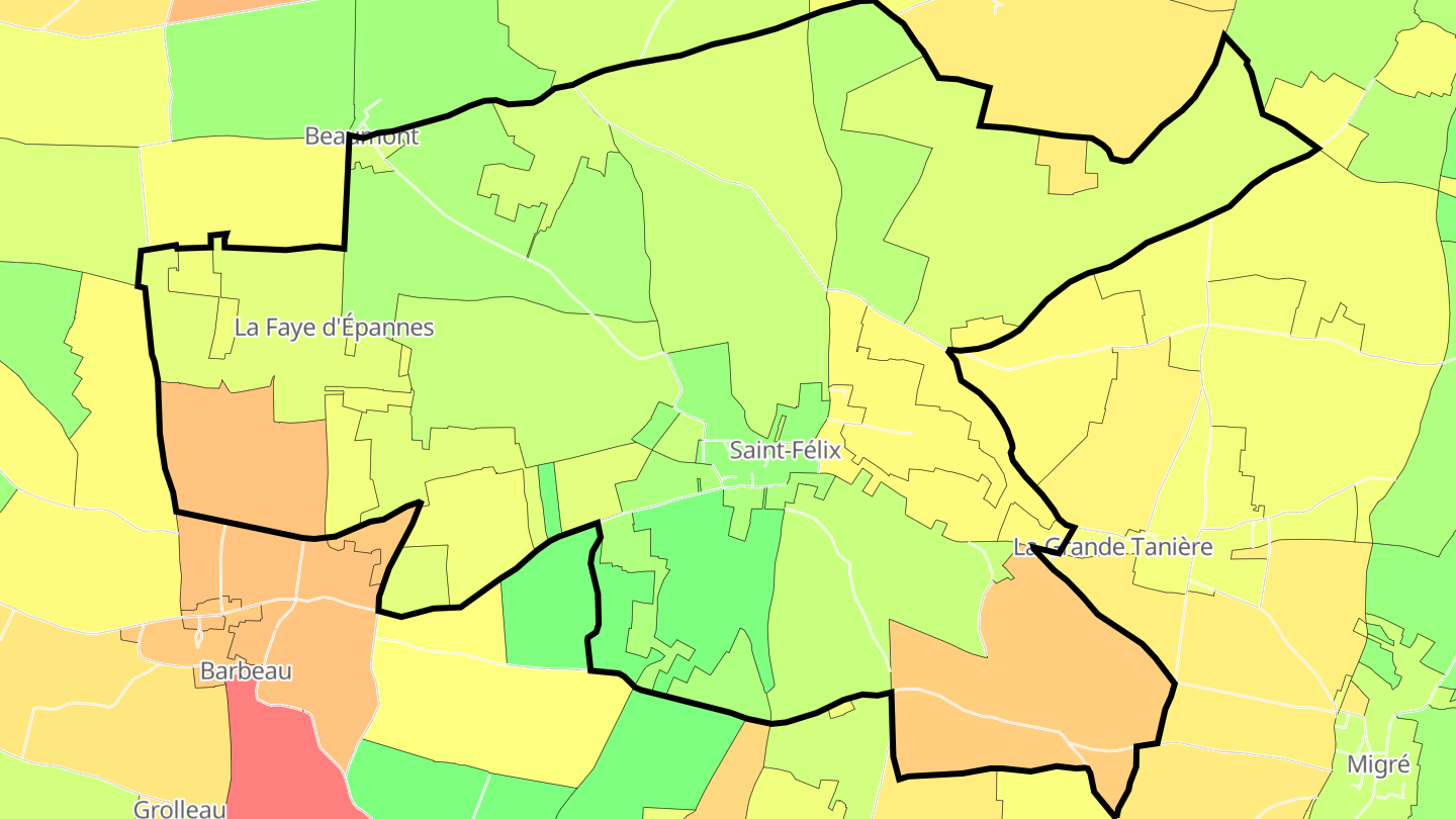 Carte des prix de l'immobilier Saint-Félix