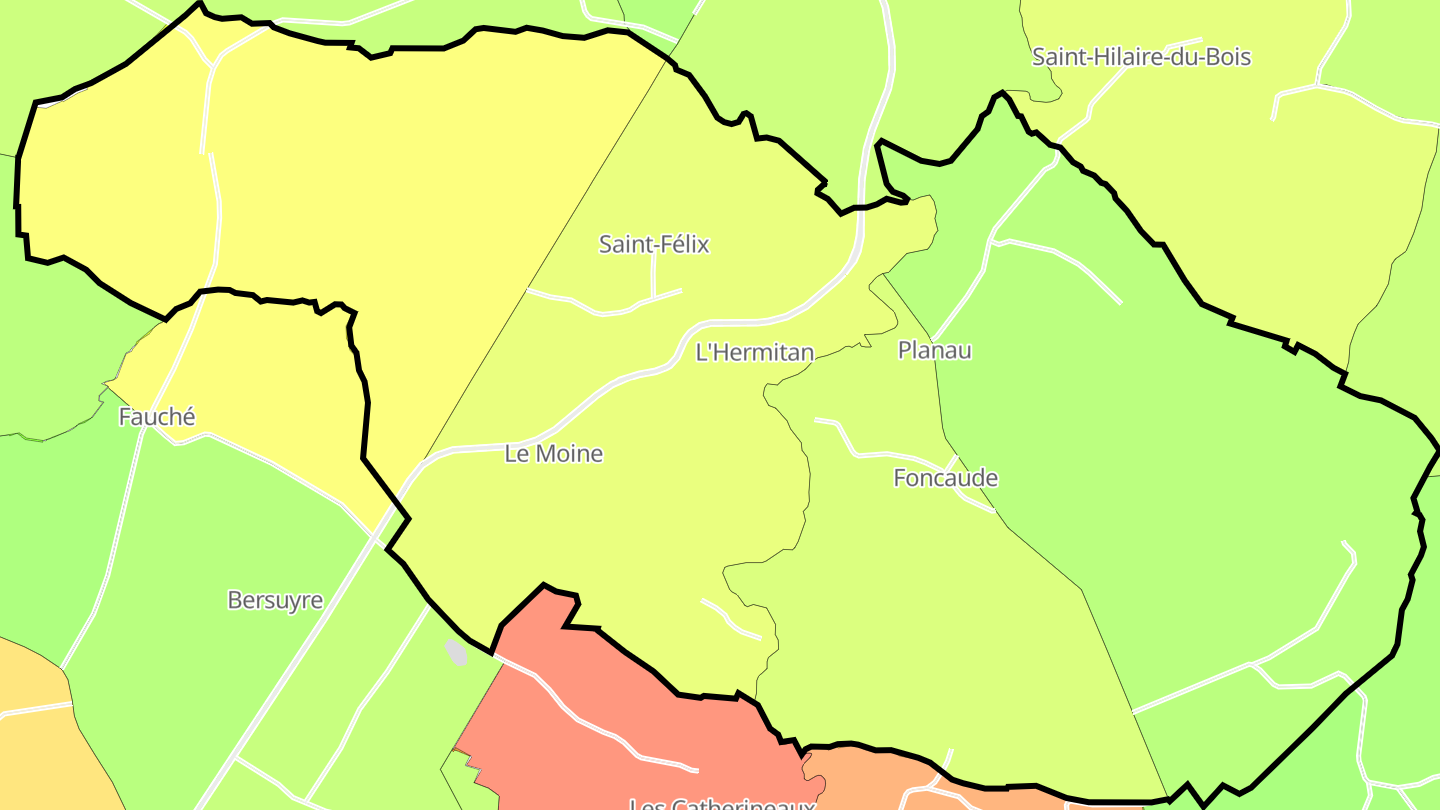 Carte des prix de l'immobilier Saint-Félix-de-Foncaude