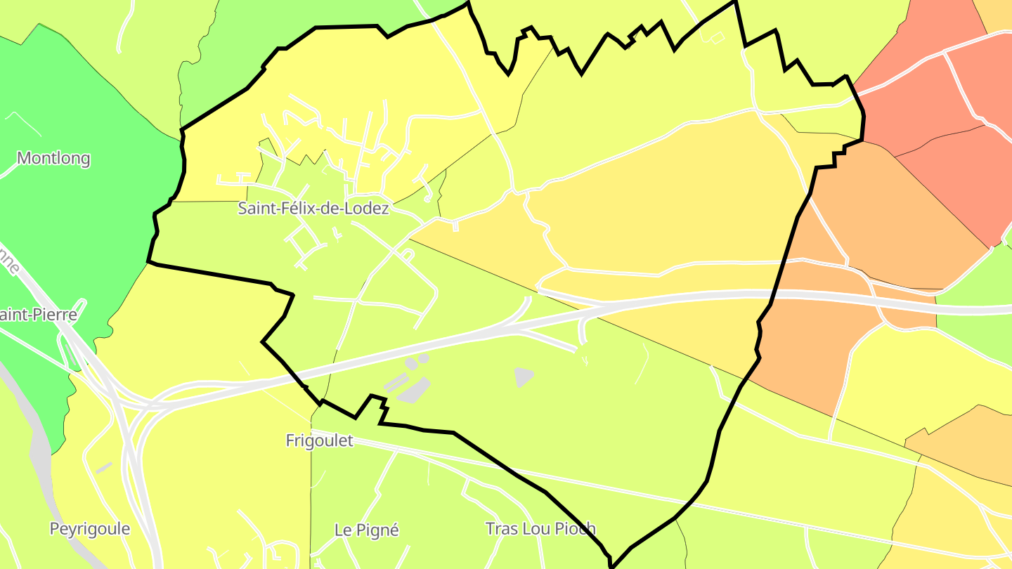 Carte des prix de l'immobilier Saint-Félix-de-Lodez