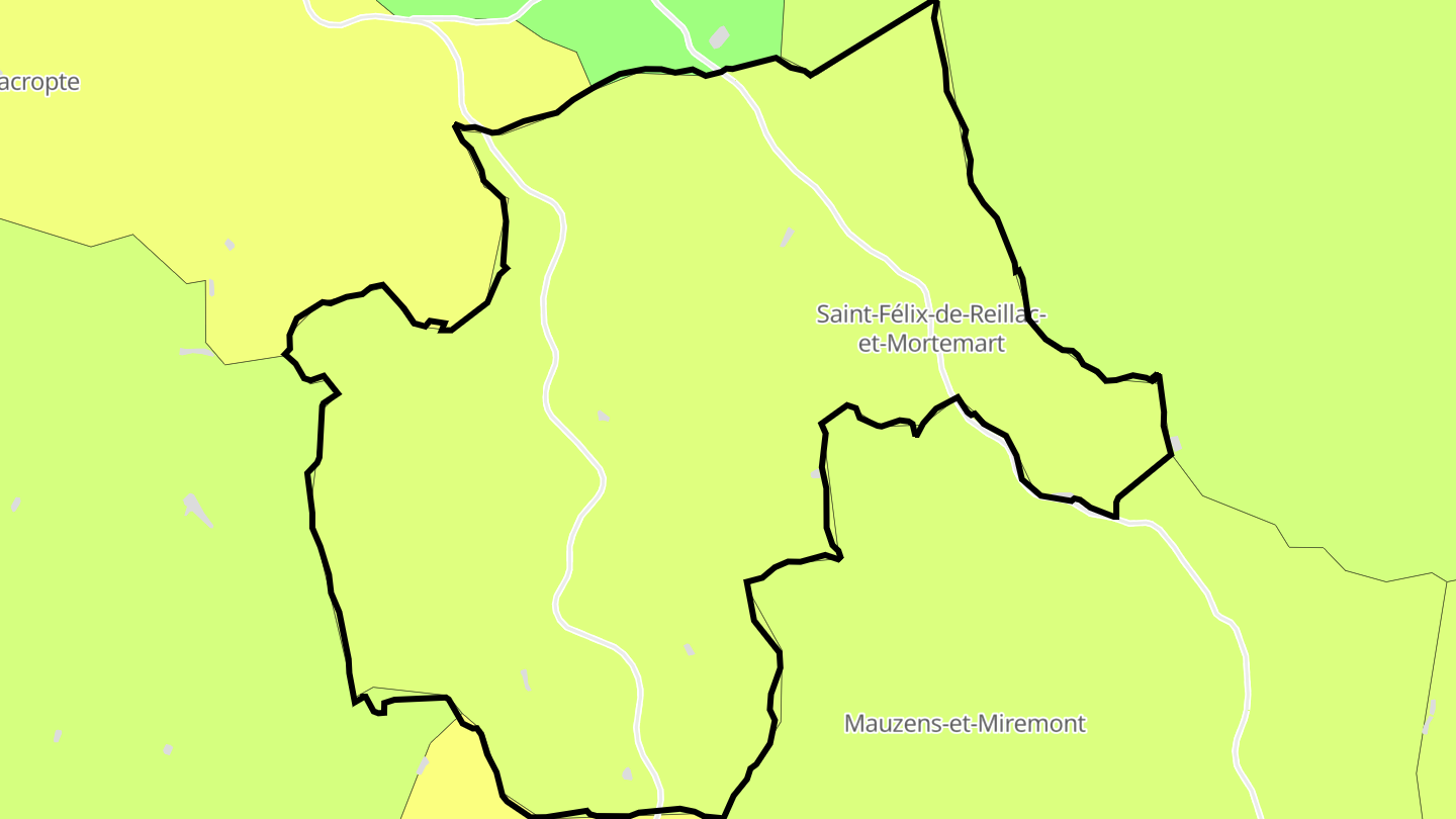 Carte des prix de l'immobilier Saint-Félix-de-Reillac-et-Mortemart