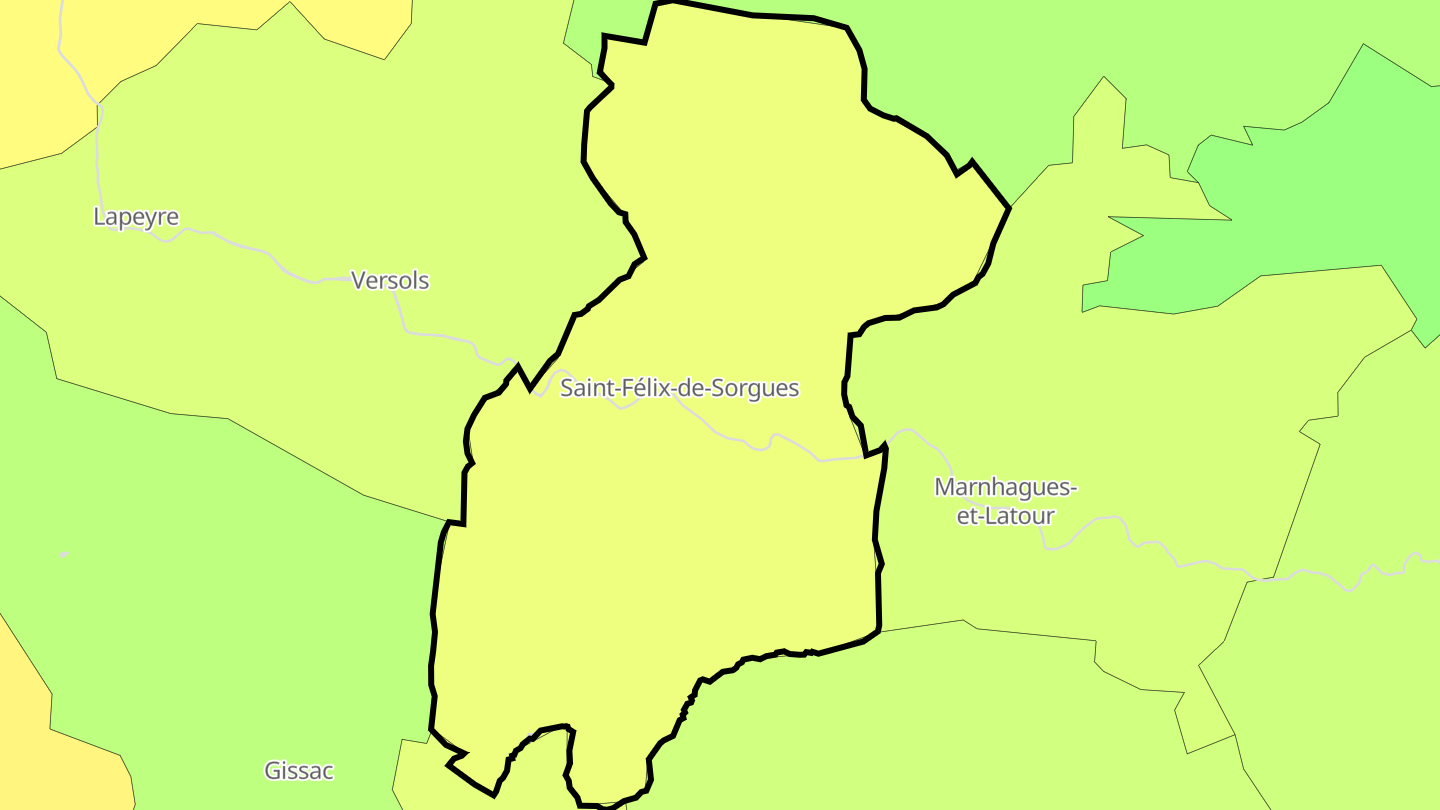 Carte des prix de l'immobilier Saint-Félix-de-Sorgues
