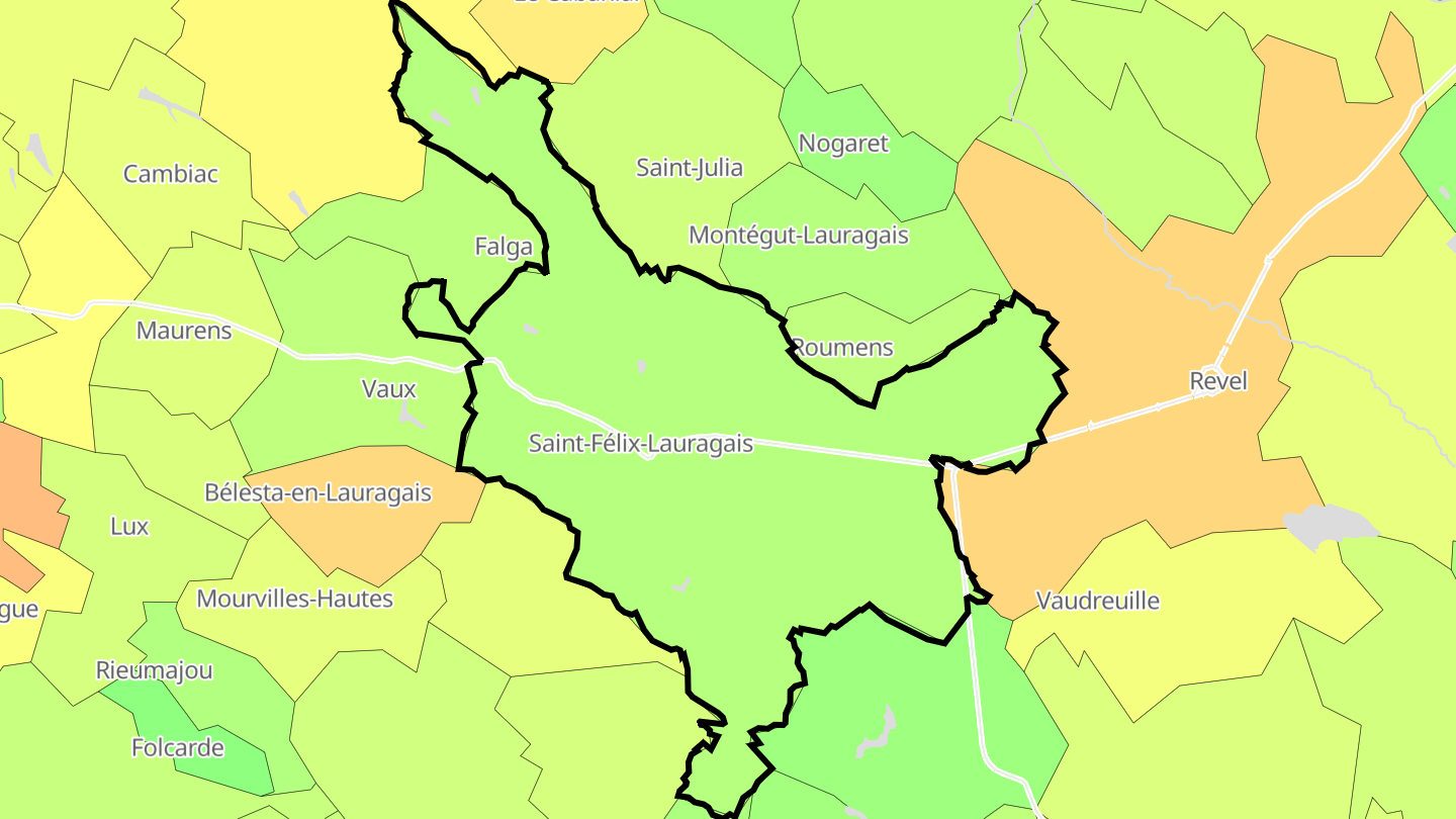 Carte des prix de l'immobilier Saint-Félix-Lauragais