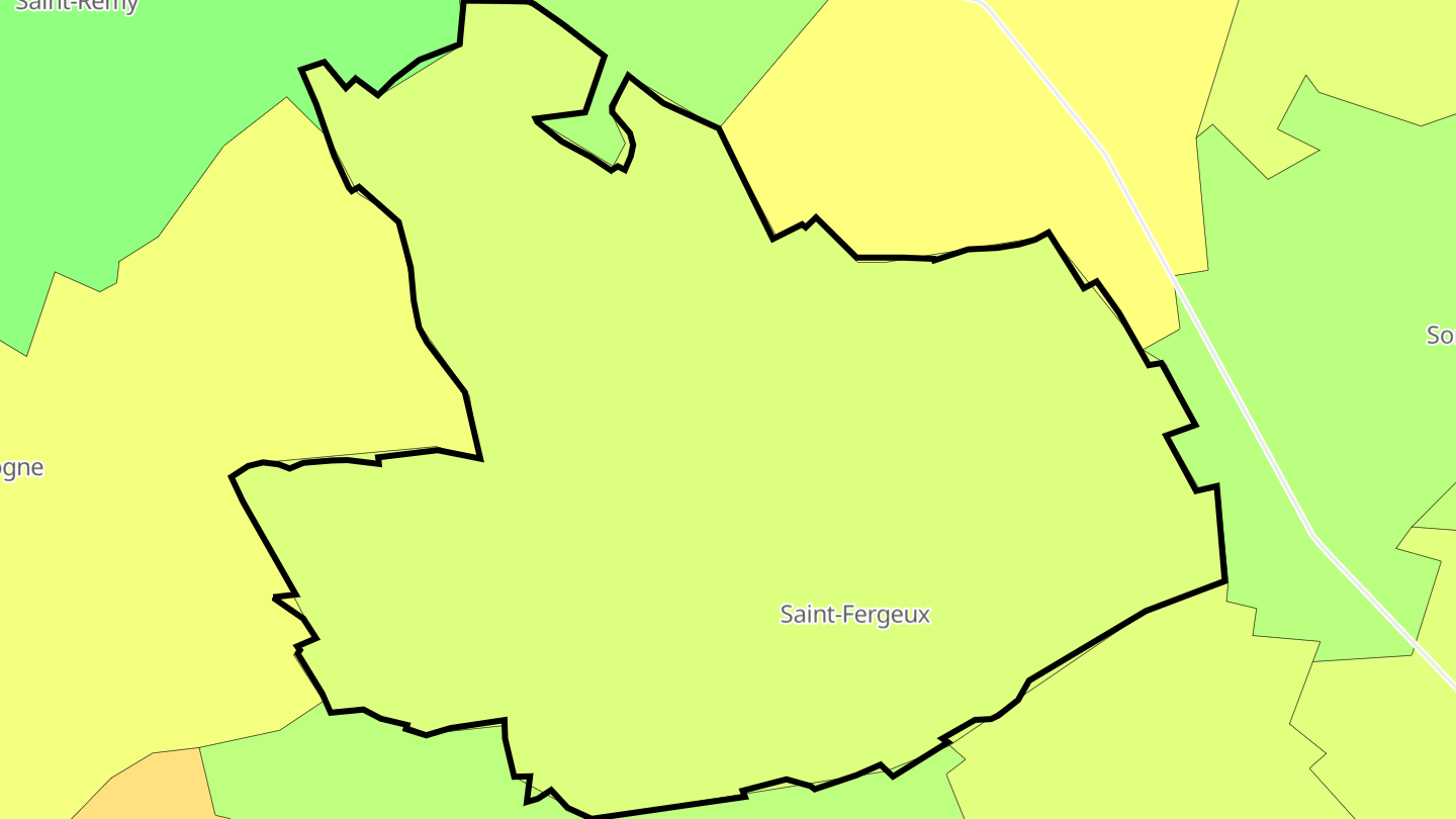 Carte des prix de l'immobilier Saint-Fergeux
