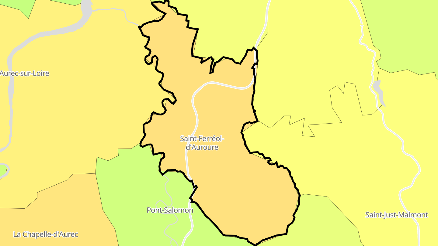 Carte des prix de l'immobilier Saint-Ferréol-d'Auroure