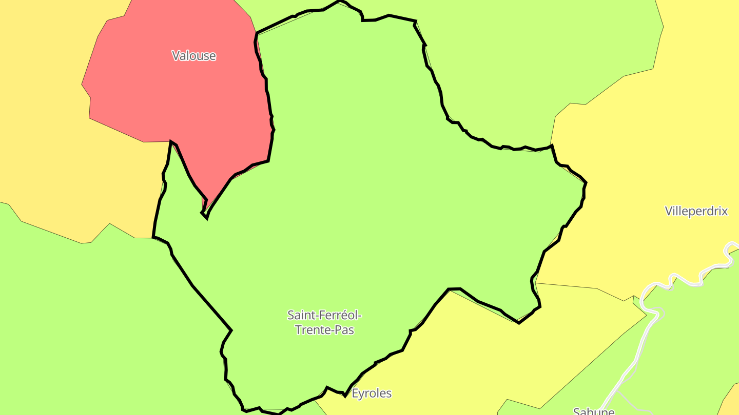 Carte des prix de l'immobilier Saint-Ferréol-Trente-Pas