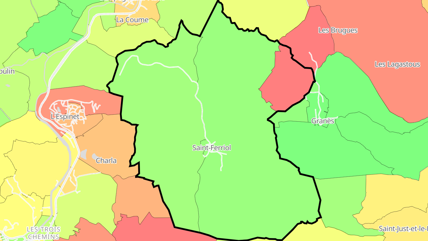 Carte des prix de l'immobilier Saint-Ferriol