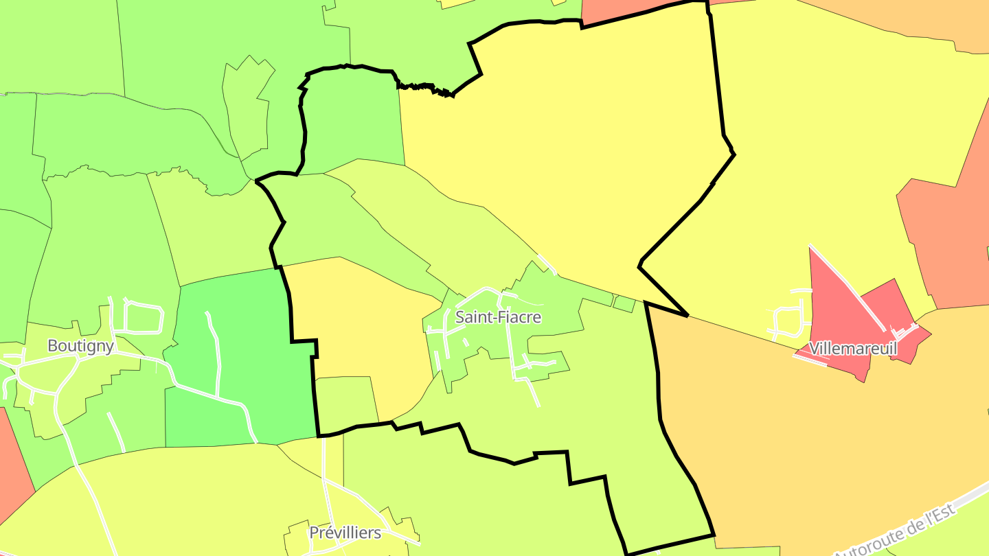 Carte des prix de l'immobilier Saint-Fiacre