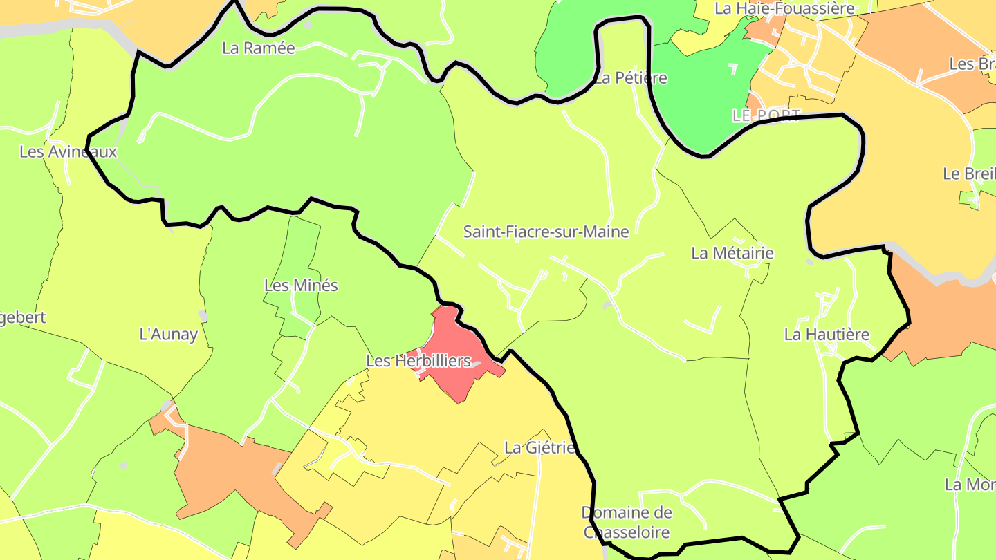 Carte des prix de l'immobilier Saint-Fiacre-sur-Maine