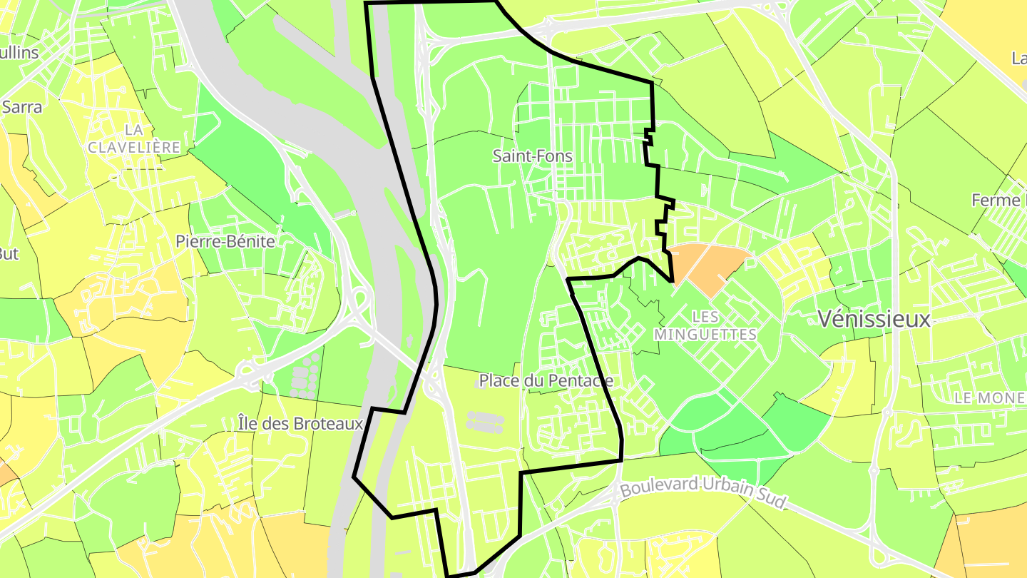 Carte des prix de l'immobilier Saint-Fons