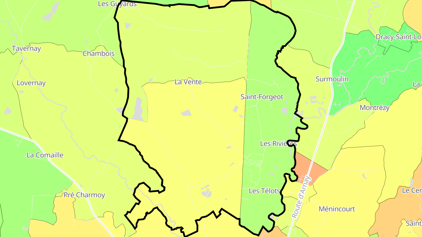 Carte des prix de l'immobilier Saint-Forgeot