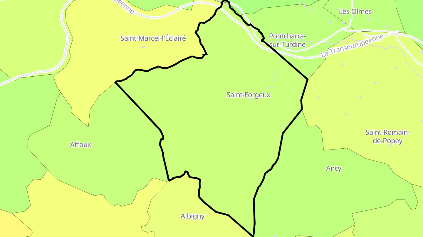 Carte des prix de l'immobilier Saint-Forgeux