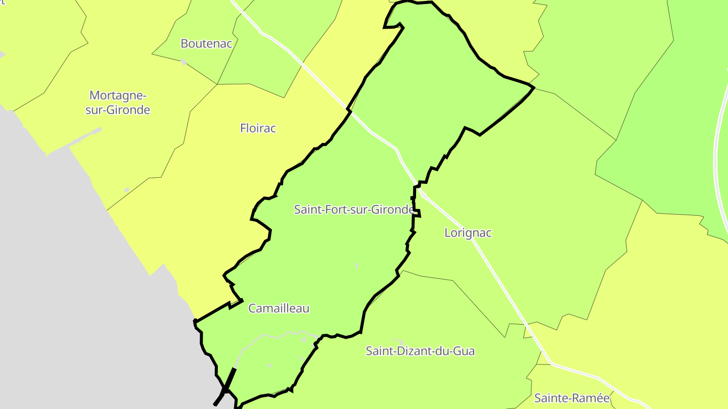 Carte des prix de l'immobilier Saint-Fort-sur-Gironde
