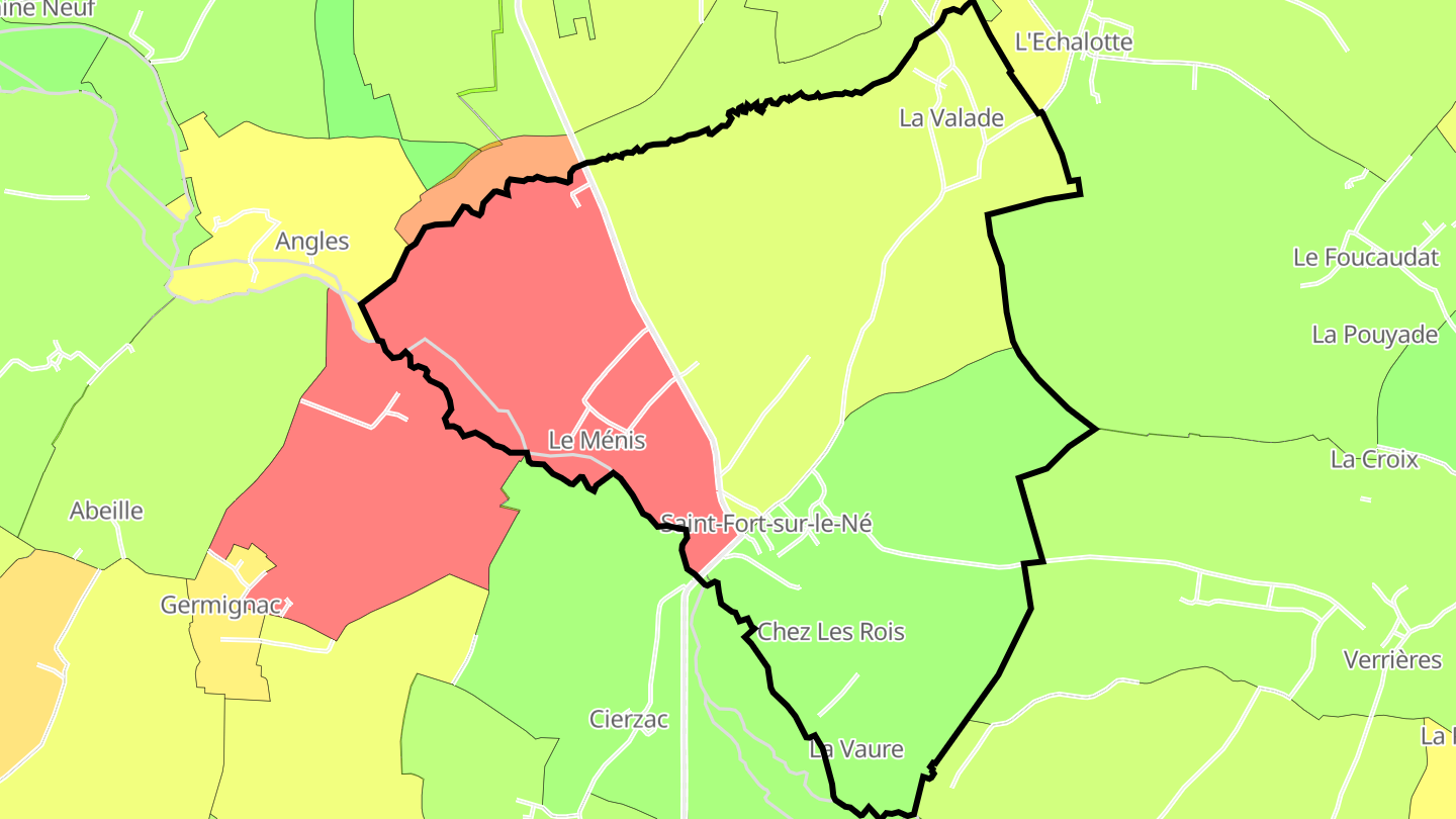 Carte des prix de l'immobilier Saint-Fort-sur-le-Né