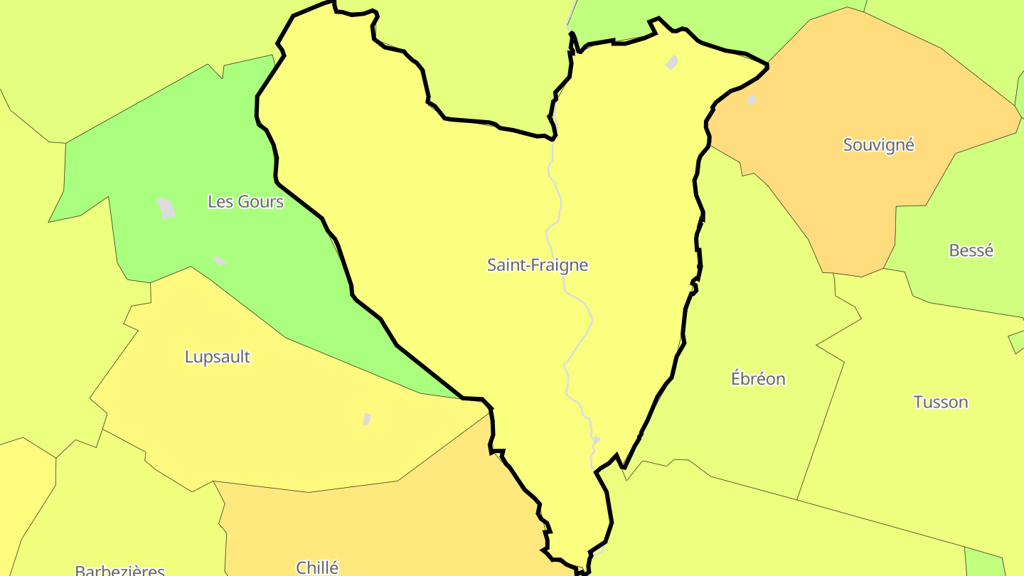 Carte des prix de l'immobilier Saint-Fraigne