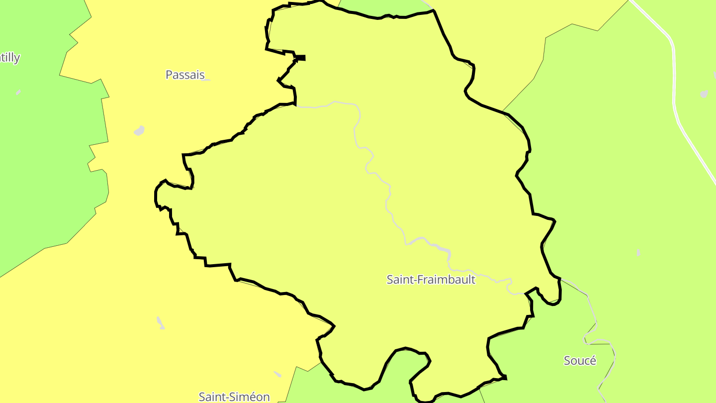 Carte des prix de l'immobilier Saint-Fraimbault