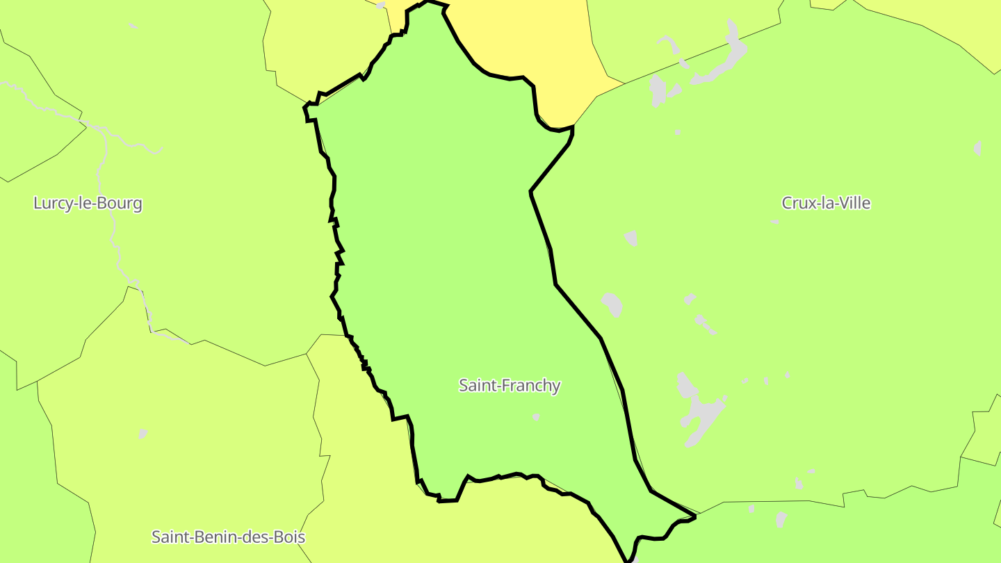 Carte des prix de l'immobilier Saint-Franchy