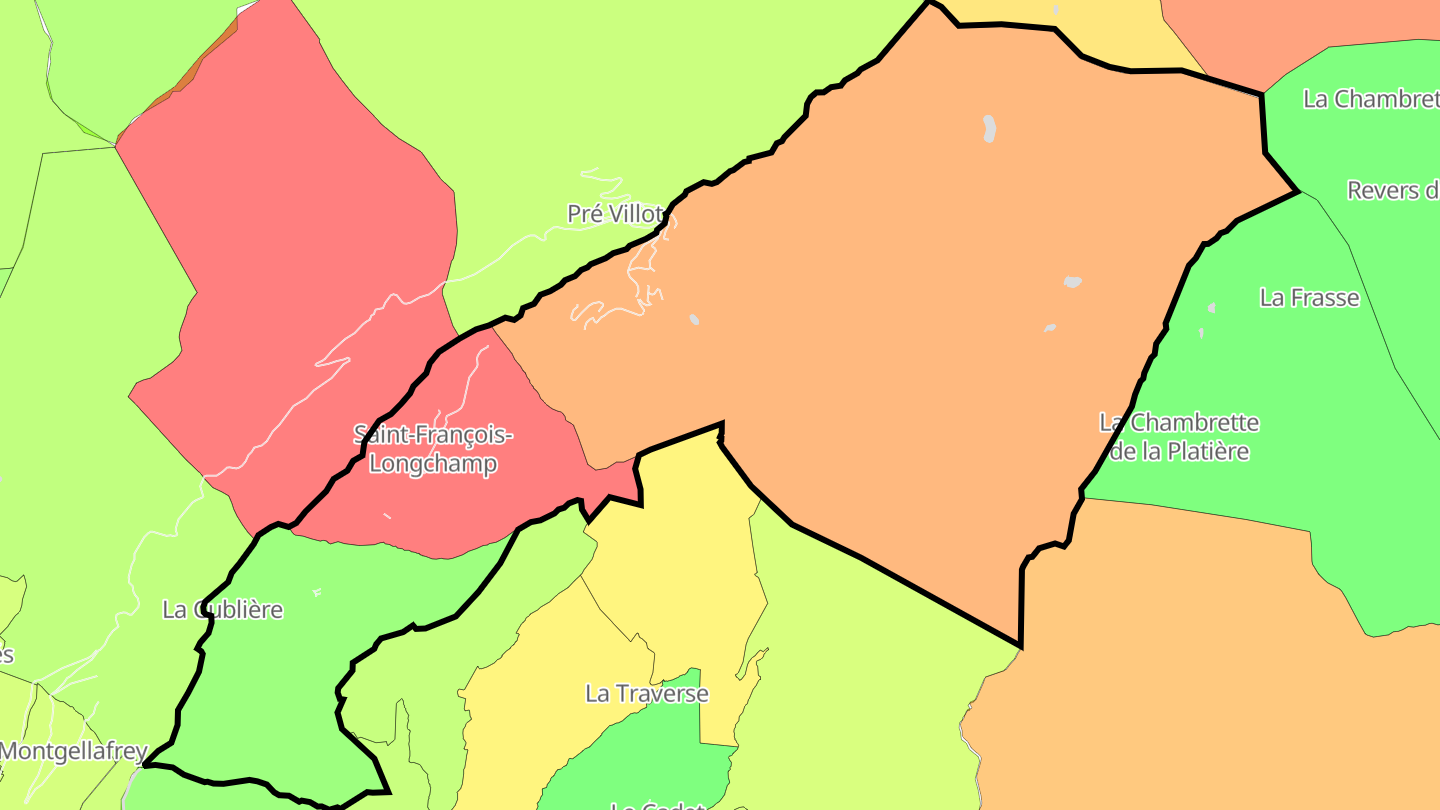 Carte des prix de l'immobilier Saint-François-Longchamp
