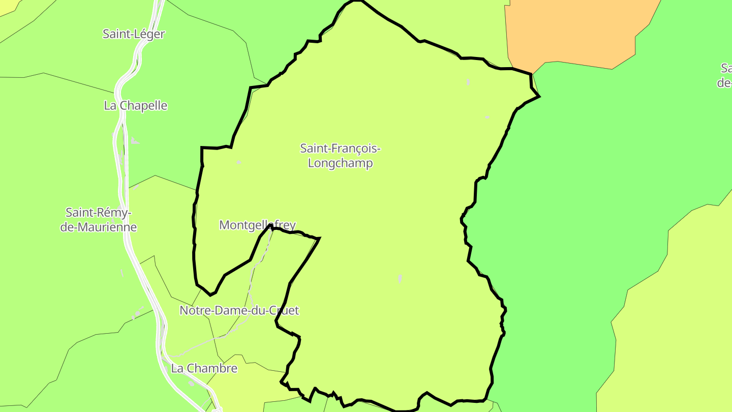Carte des prix de l'immobilier Saint-François-Longchamp