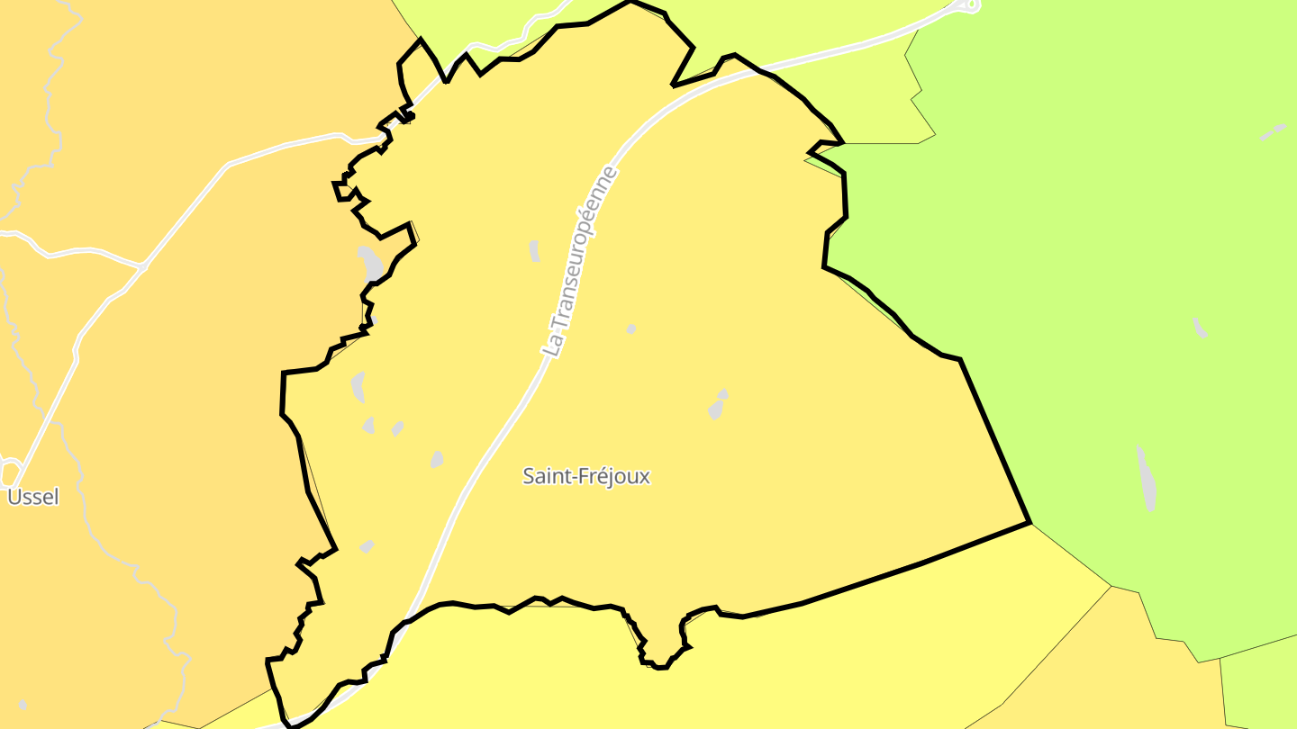 Carte des prix de l'immobilier Saint-Fréjoux