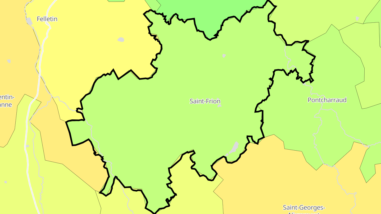 Carte des prix de l'immobilier Saint-Frion