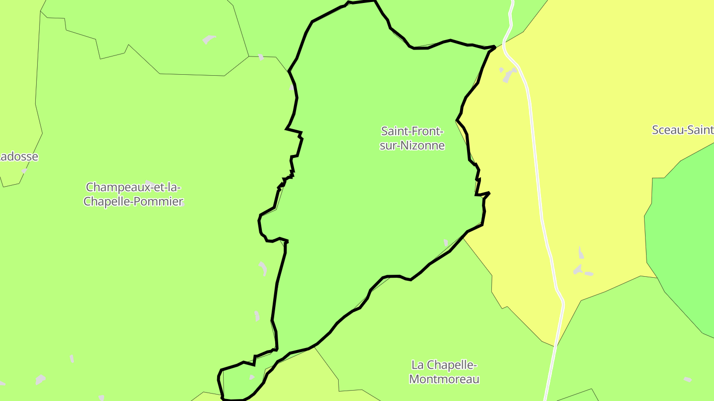 Carte des prix de l'immobilier Saint-Front-sur-Nizonne