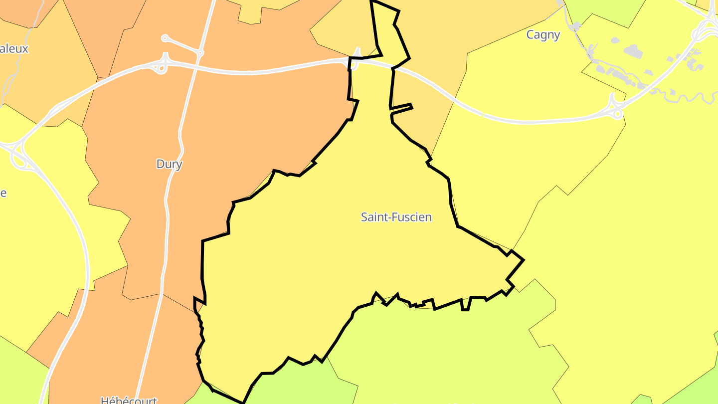 Carte des prix de l'immobilier Saint-Fuscien