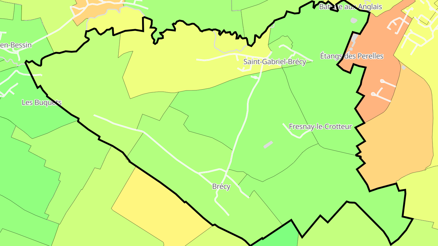 Carte des prix de l'immobilier Saint-Gabriel-Brécy